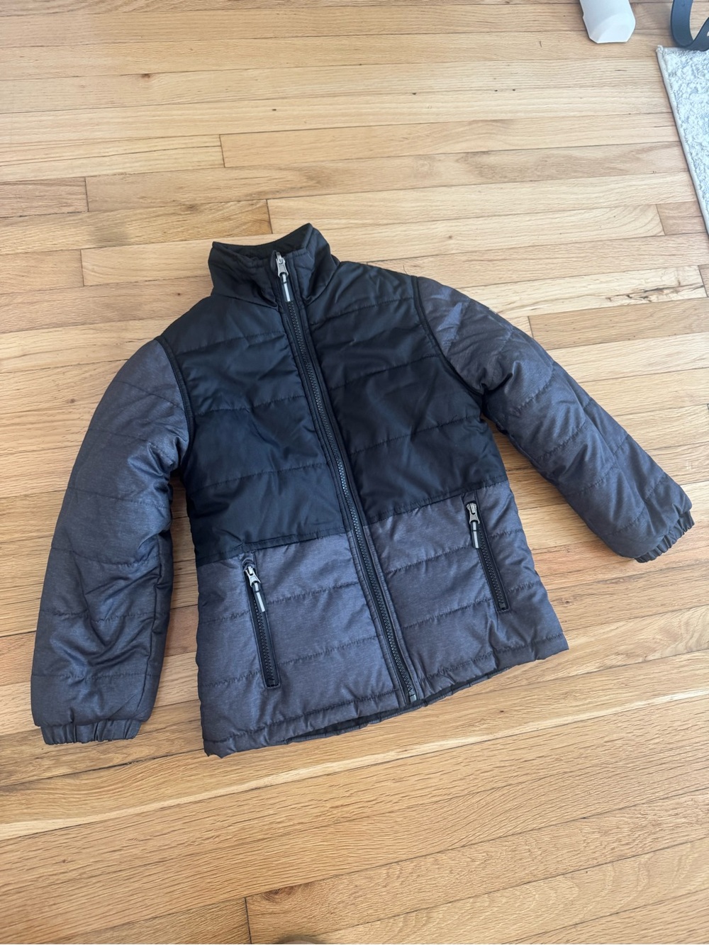 Pacific Trail Black & Gray Youth Boys Size 8 Puffer Reversible Winter Jacket